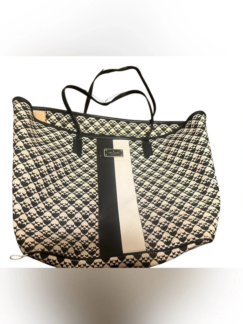Kate Spade New York Spade Geo Large Tote Black Cream